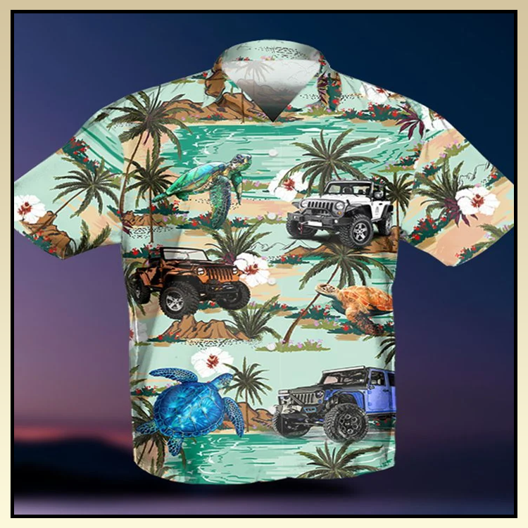 Jeep Ocean Tropical Turtle Hawaiian Shirt- Limited Edition