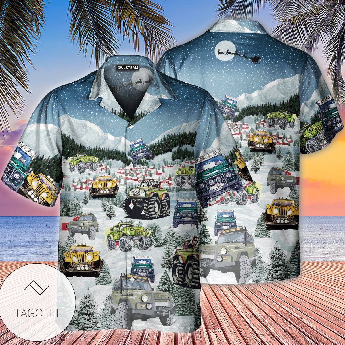 Jeep Party Merry Christmas Hawaiian Shirt- Tagotee