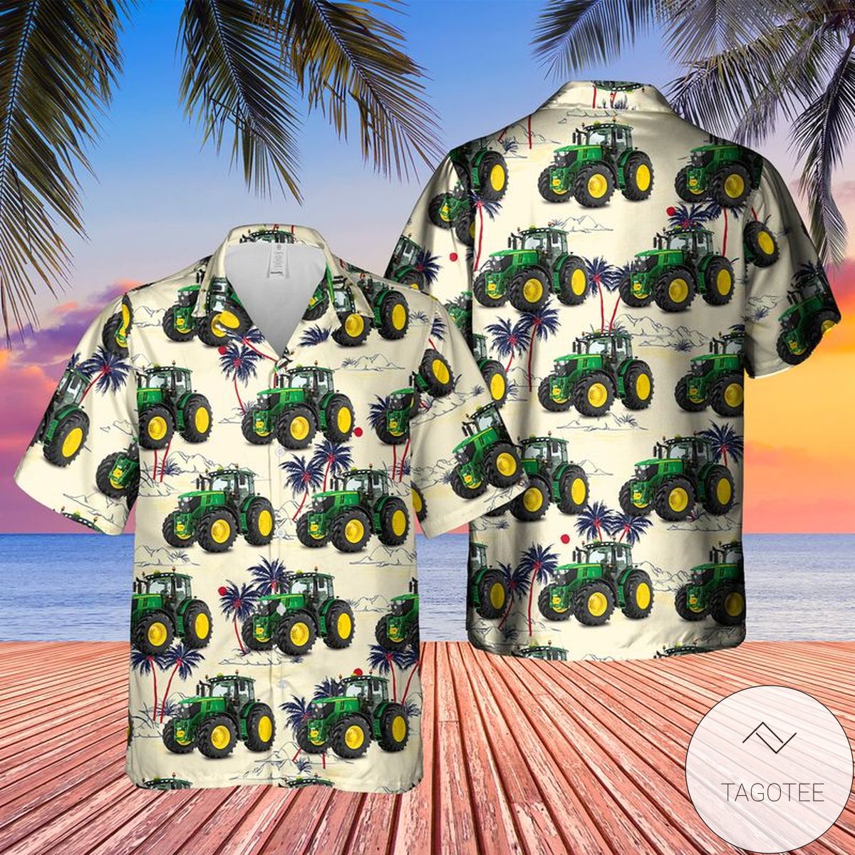 John Deere 6175R 4Wd Tractor Hawaiian Shirt