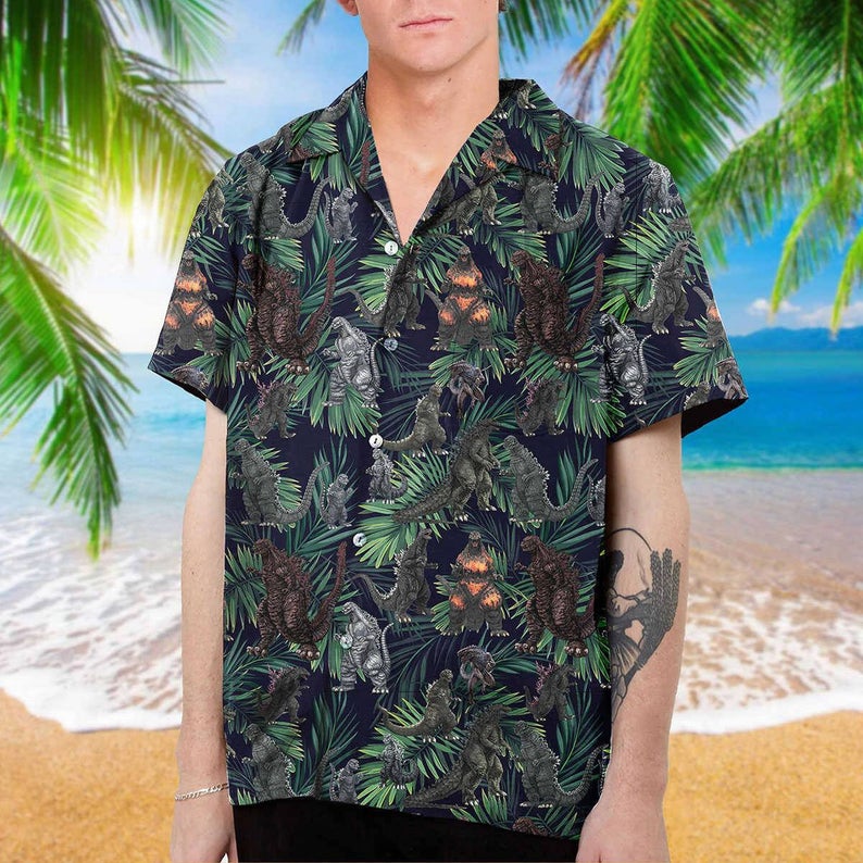 Kaijus Godzilla Art Hawaiian Shirt