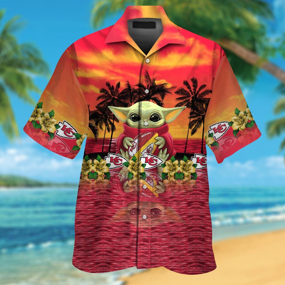 Kansas City Chiefs & Baby Yoda Hawaiian Shirt Hot Trendy Summer 2024