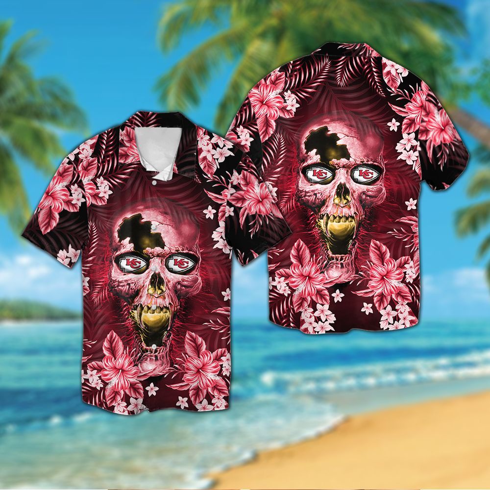 Kansas City Chiefs Skull Hawaiian Shirt Hot Trendy Summer 2024