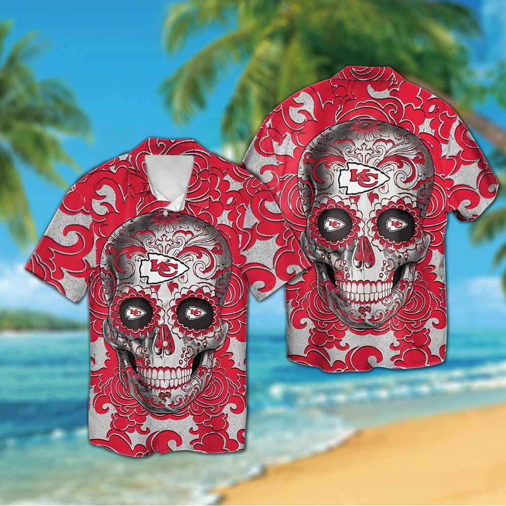 Kansas City Chiefs Sugar Skull Hawaiian Shirt Hot Trendy Summer 2024