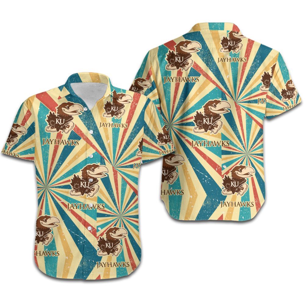 Kansas Jayhawks Retro Hawaiian Shirt Hot Trendy Summer 2024