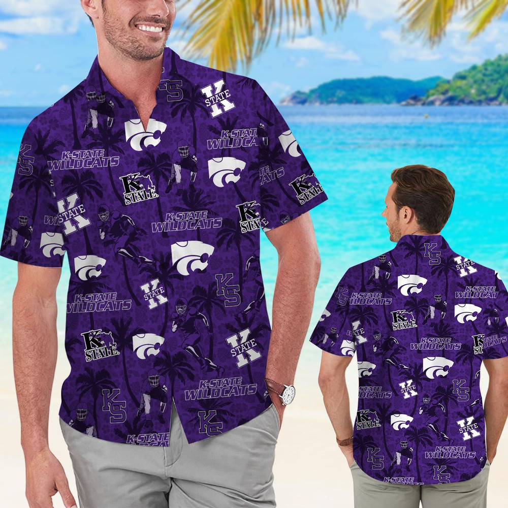 Kansas State Wildcats Tropical Beach Coconut Tree Hawaiian Shirt Hot Trendy Summer 2024