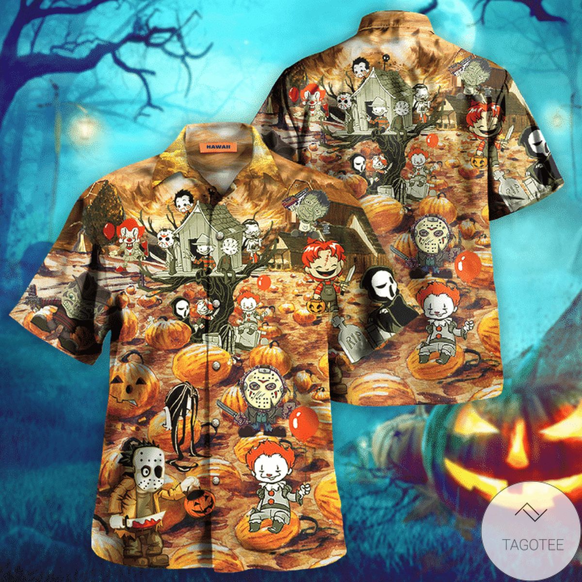 Killing By The Pumpkin Patch Halloween Hawaiian Shirt