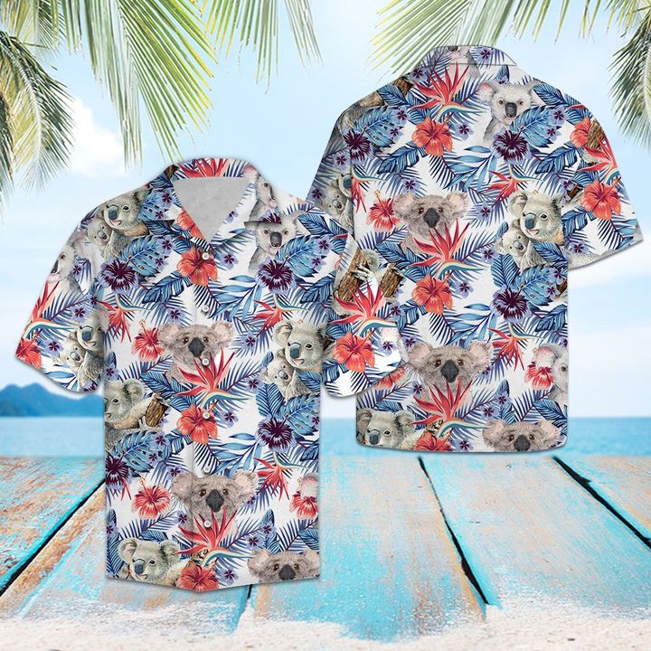 Koala Hawaiian Shirt Summer Button Up