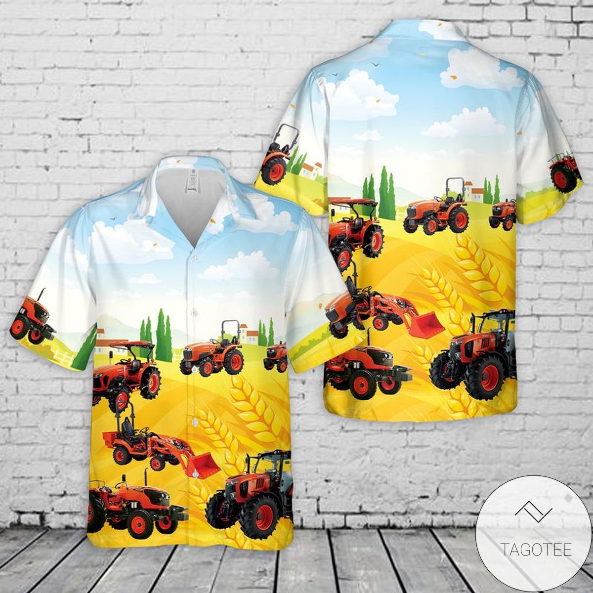 Kubota Tractor Hawaiian Shirt