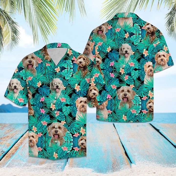 Labradoodle Tropical Hawaiian Shirt Summer Button Up