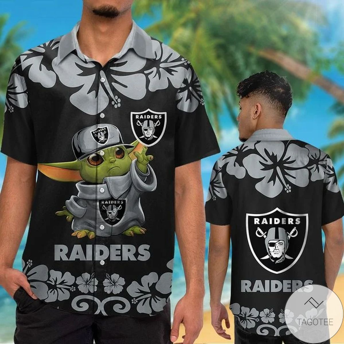 Las Vegas Raiders Baby Yoda Hawaiian Shirt