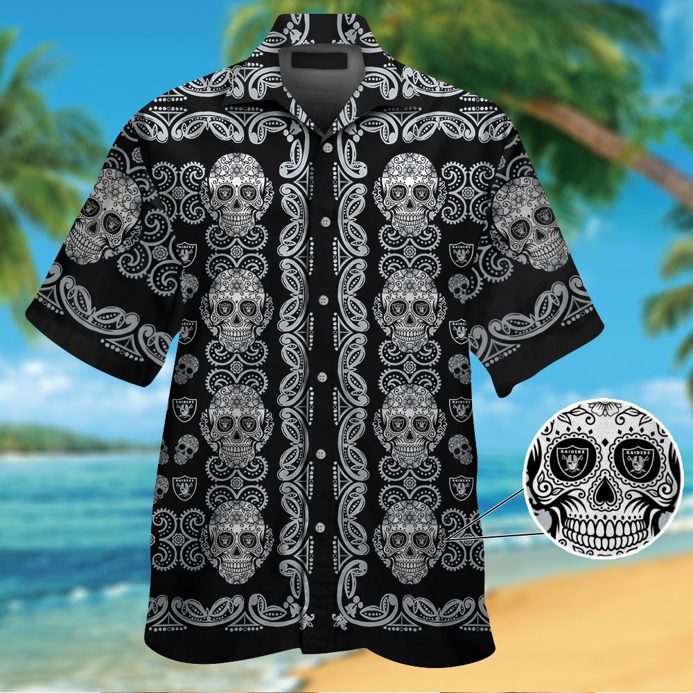 Las Vegas Raiders Skull Hawaiian Shirt Hot Trendy Summer 2024