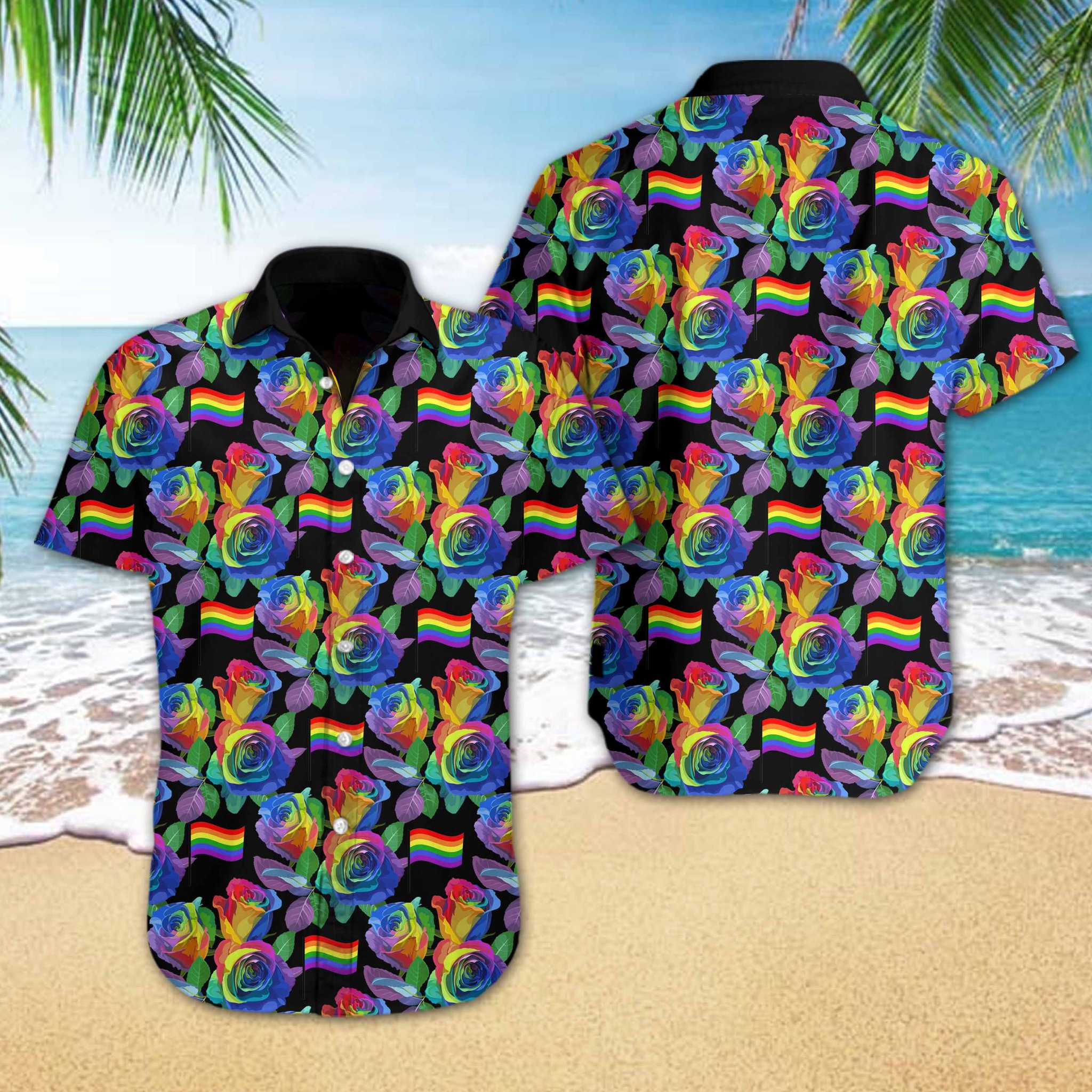 Lgbt Rose Hawaiian Shirt