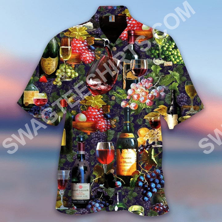 Life Is Better With A Glass Of Wine All Over Printed Hawaiian Shirt