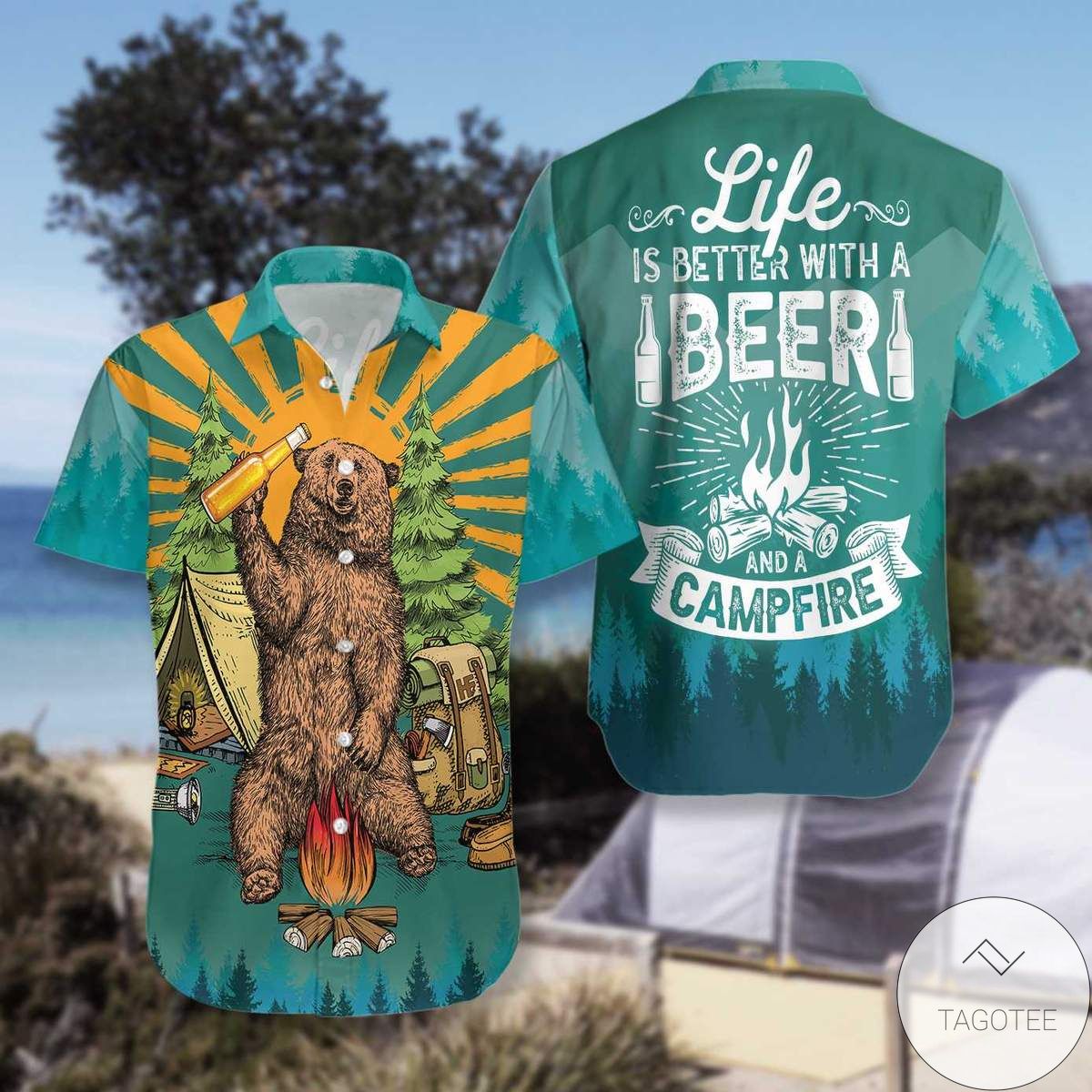 Life Is Better With Beer And A Campfire Hawaiian Shirt