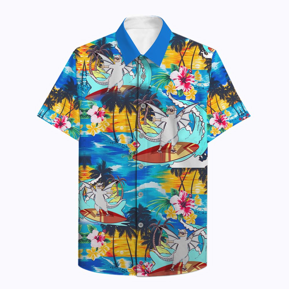 Llama Surfing Hawaiian Shirt