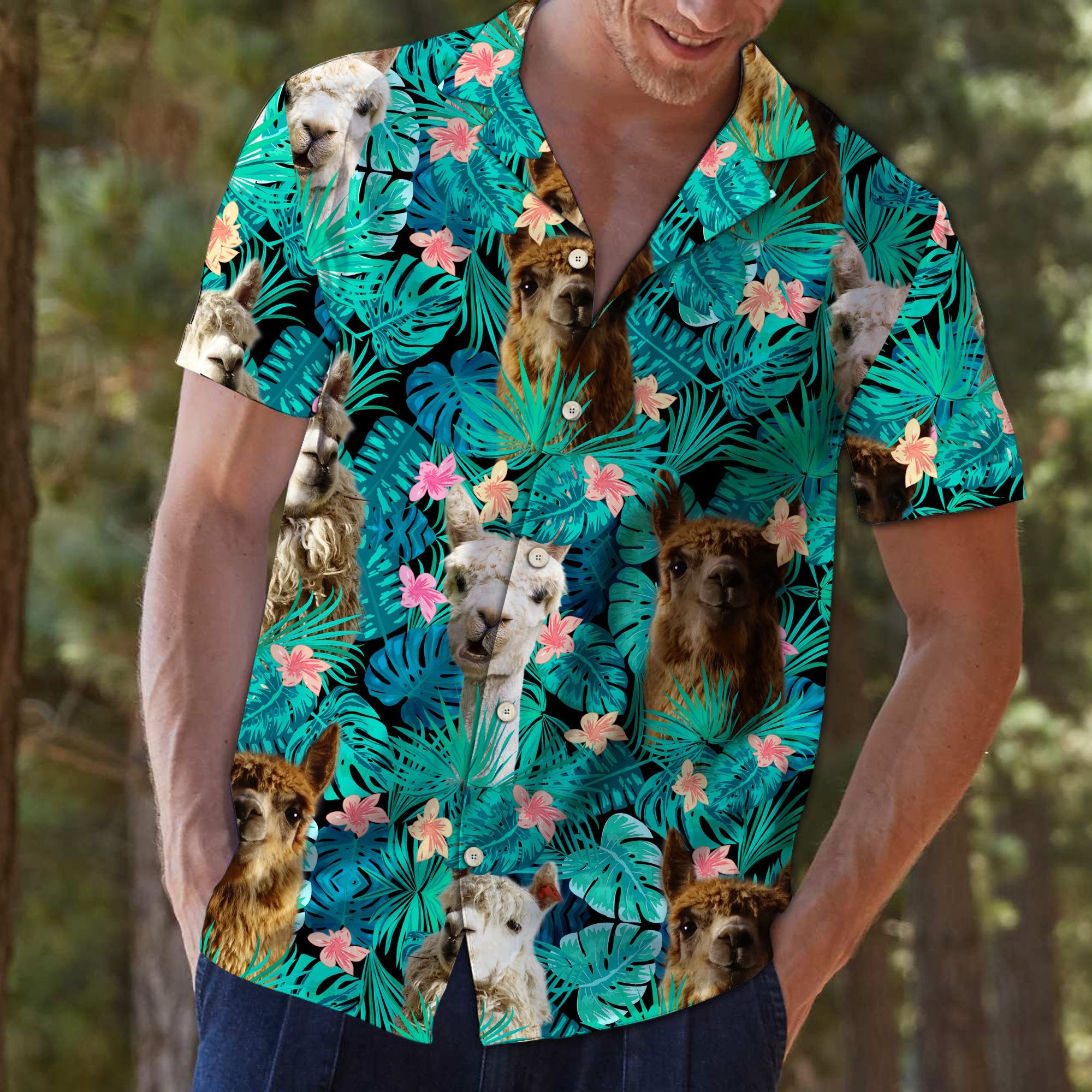 Llama Tropical Hawaiian Shirt