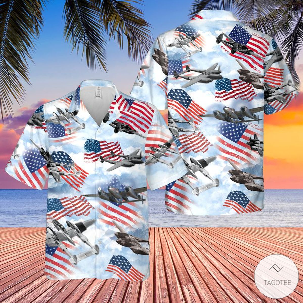 Lockheed P-38 Lightnings Hawaiian Shirt