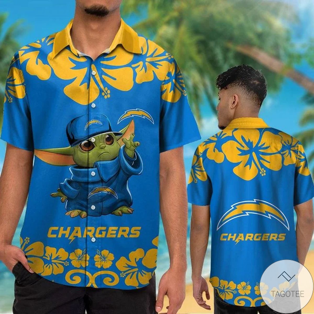 Los Angeles Chargers Baby Yoda Hawaiian Shirt