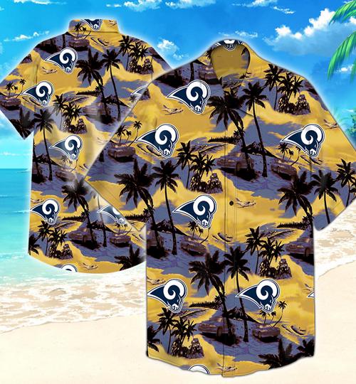 Los Angeles Rams Coconut Tree Hawaiian Shirt Summer Button Up