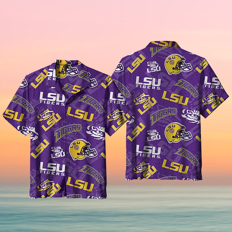 Louisiana State University Tigers Logo L Hawaiian Shirt