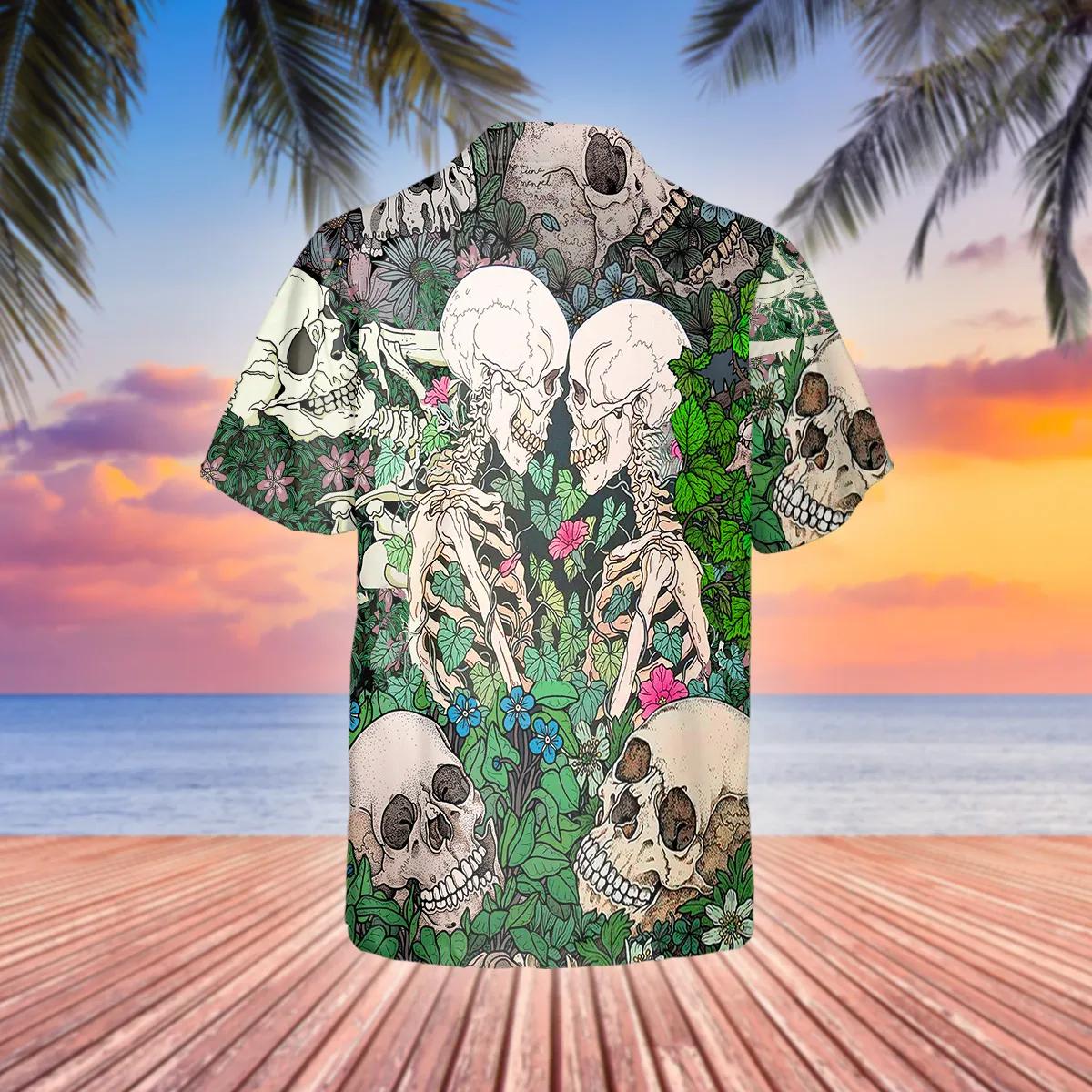 Love Till Death Couple Skull Hawaiian Shirt, Hawaiian Button Up Shirt, Tropical Shirts For Men – Best Clothing For You