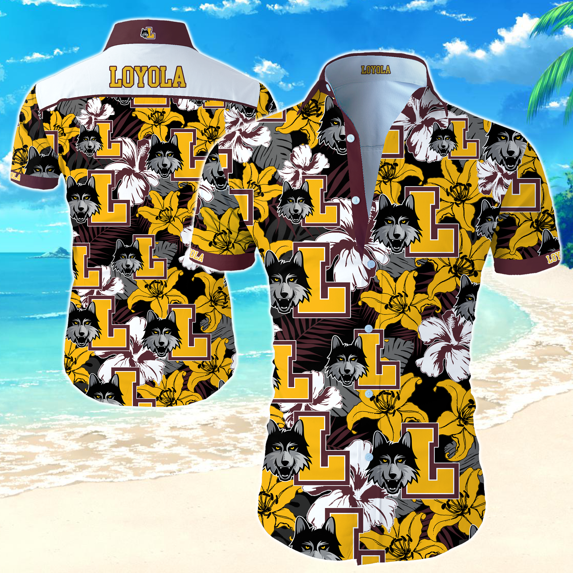 Loyola Ramblers Hawaiian Shirt Summer Button Up