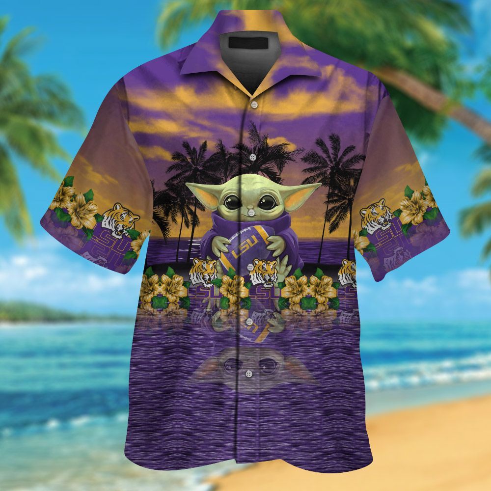 LSU Tigers & Baby Yoda Hawaiian Shirt Hot Trendy Summer 2024