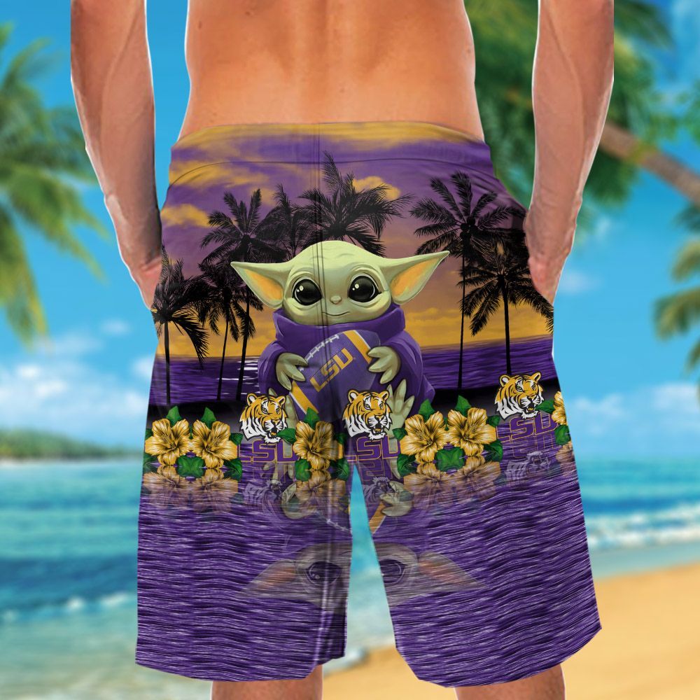 LSU Tigers & Baby Yoda Hawaiian Shirt Hot Trendy Summer 2024