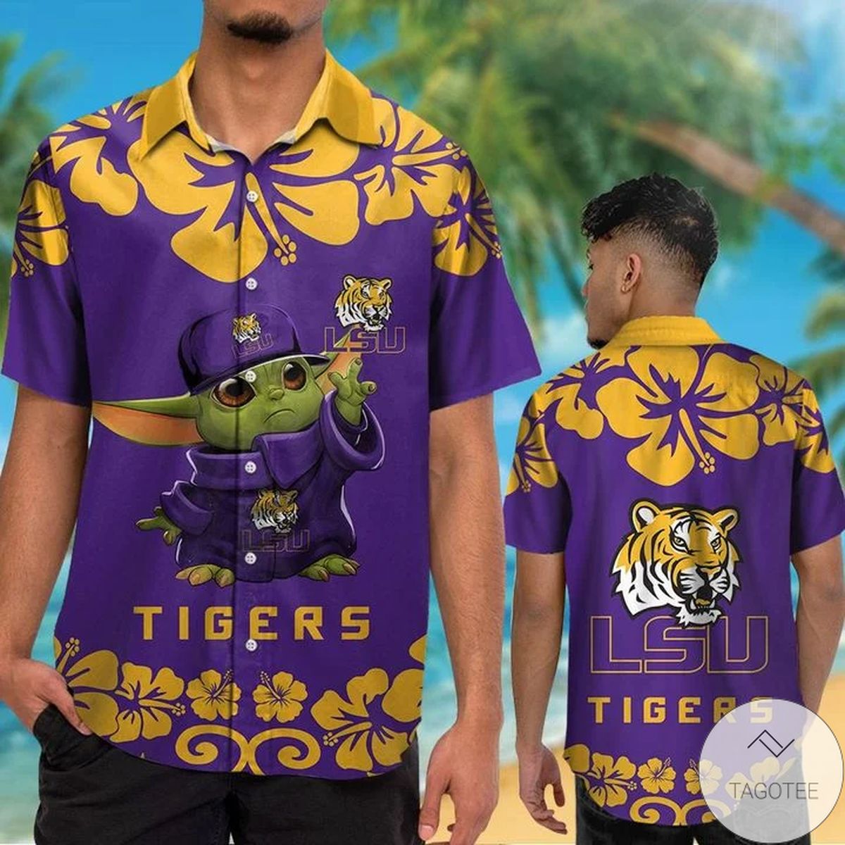 Lsu Tigers Baby Yoda Hawaiian Shirt