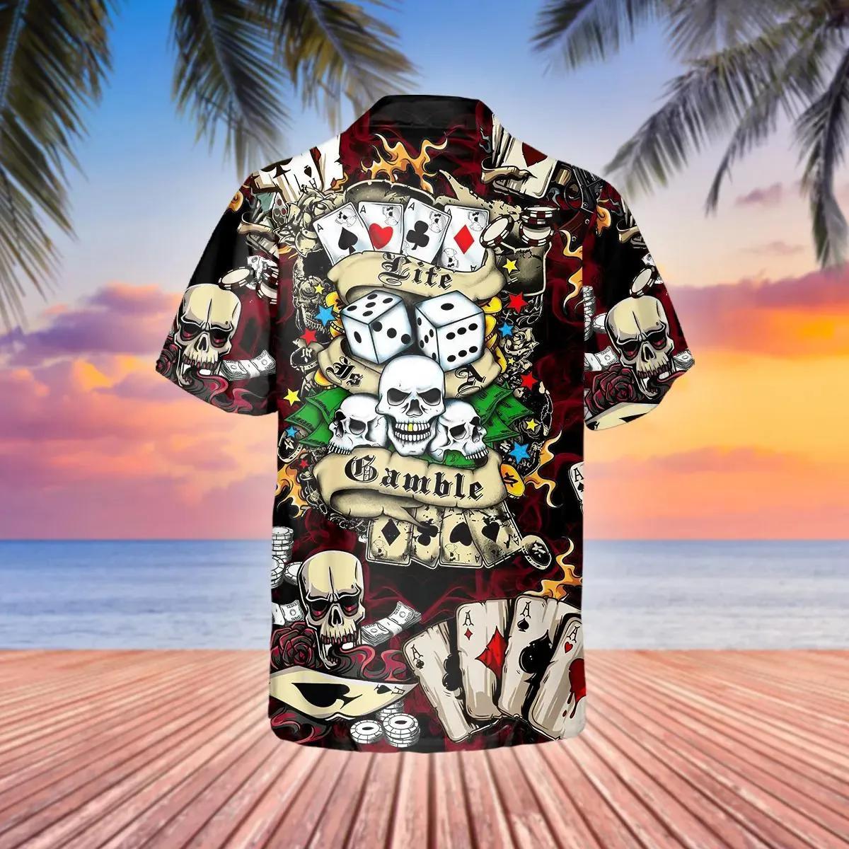 Lucky Dice Spades Gambling Skull Hawaiian Shirt – Best Clothing For You