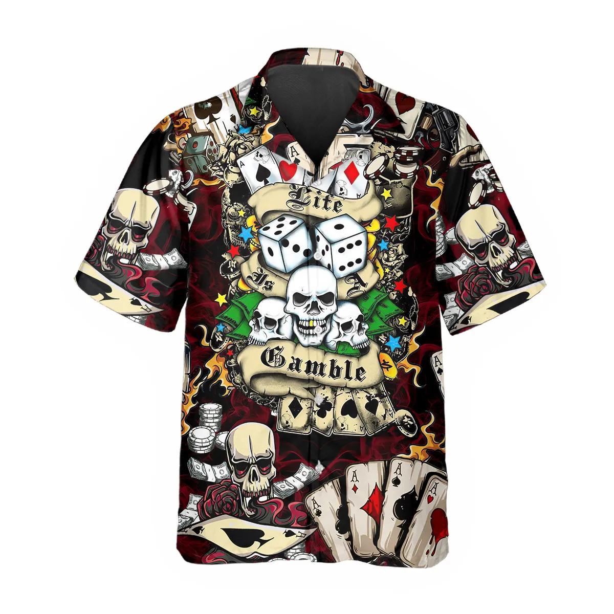 Lucky Dice Spades Gambling Skull Hawaiian Shirt – Best Clothing For You