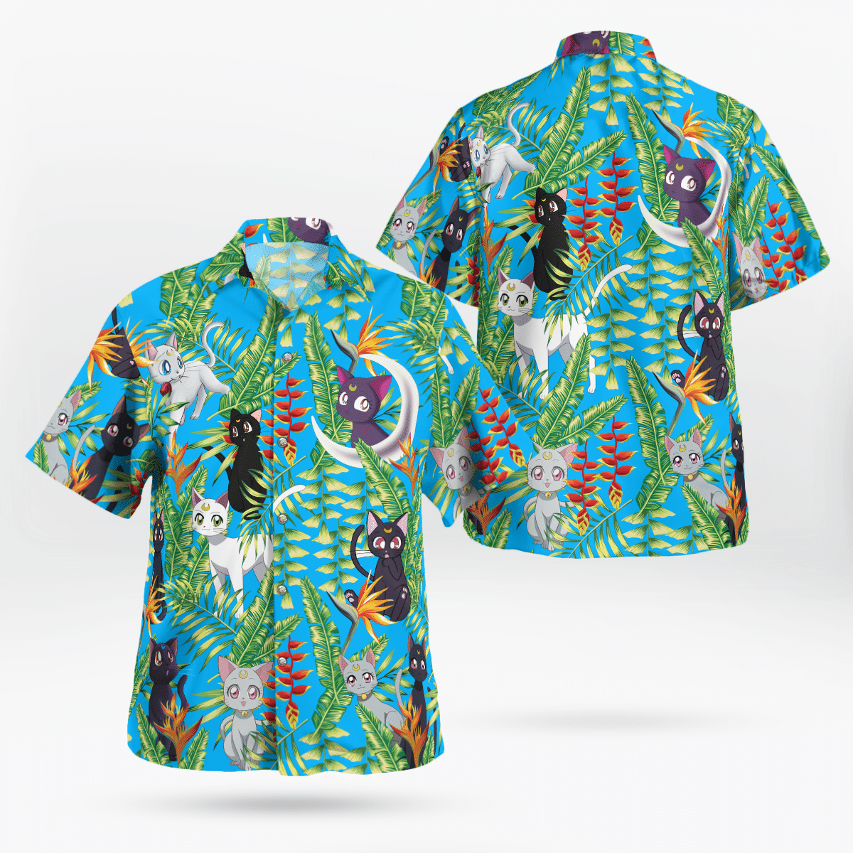 Luna And Artemis Sailor Moon Hawaiian Shirt