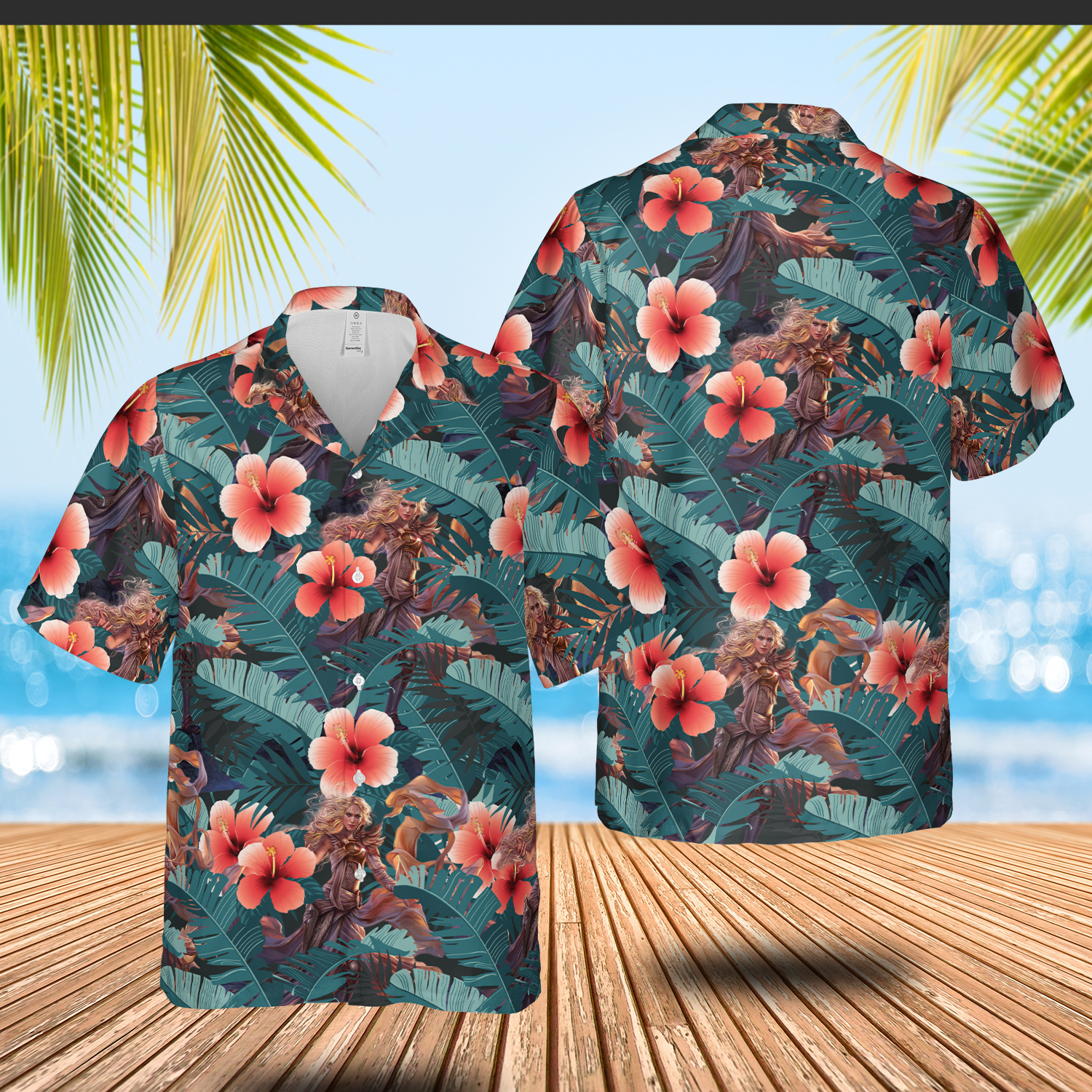 Magic The Gathering Serra Angel Hawaiian Shirt