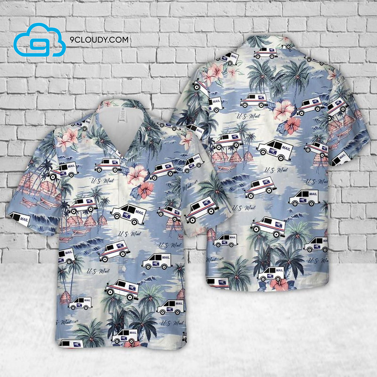 Mail Truck Full Print Hawaiian Shirt