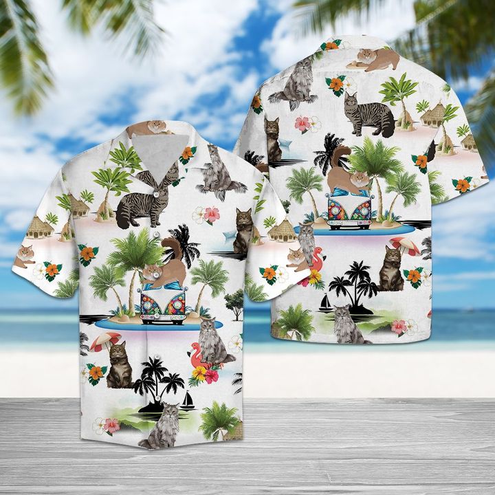 Maine Coon Vacation Hawaiian Shirt Summer Button Up