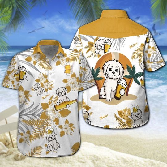 Maltese Beer Hawaiian Shirt Summer Button Up