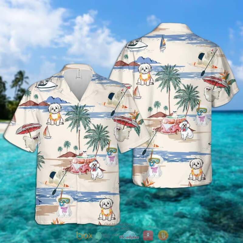 Maltese Summer Beach Hawaiian Shirt