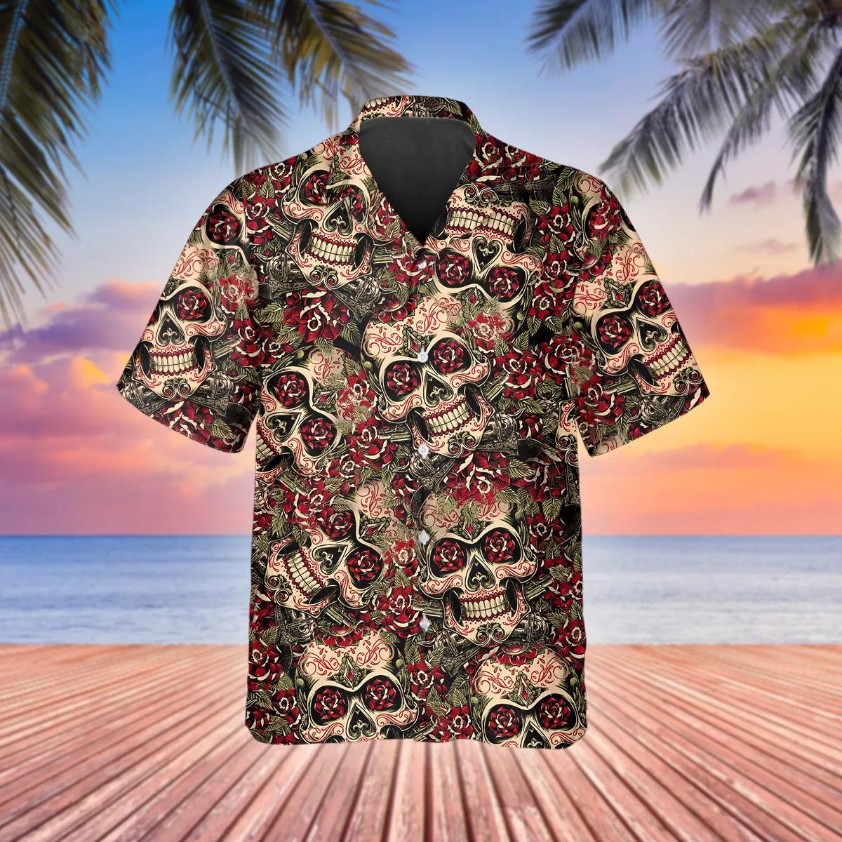 Mandala Pattern Skull Hawaiian Shirt – Best Clothing For You