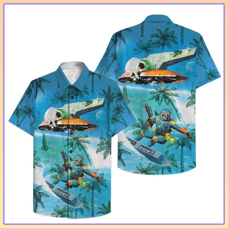 Mandalorian Surfing Hawaiian Shirt