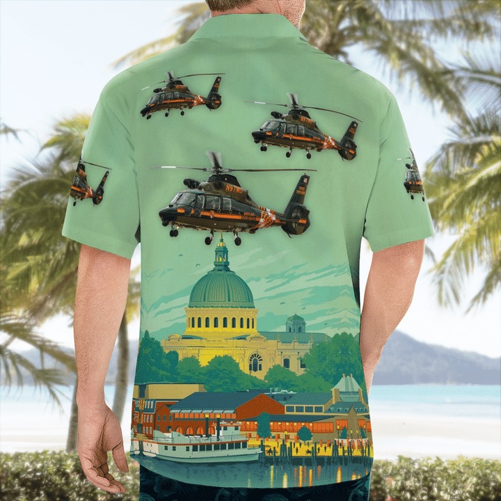 Maryland State Police Aerospatiale Sa-365N-1 Dauphin 2 Hawaiian Shirt