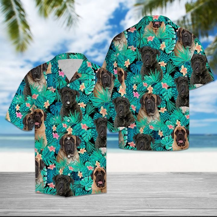 Mastiff Tropical Hawaiian Shirt Summer Button Up