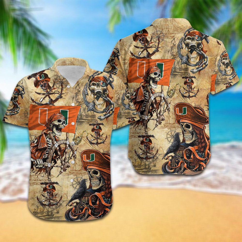 Miami Hurricanes Pirates Retro Hawaiian Shirt Hot Trendy Summer 2024