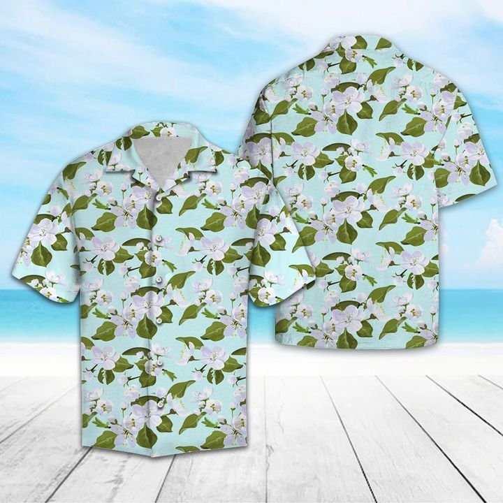 Michigan Apple Blossom Flower Hawaiian Shirt Summer Button Up