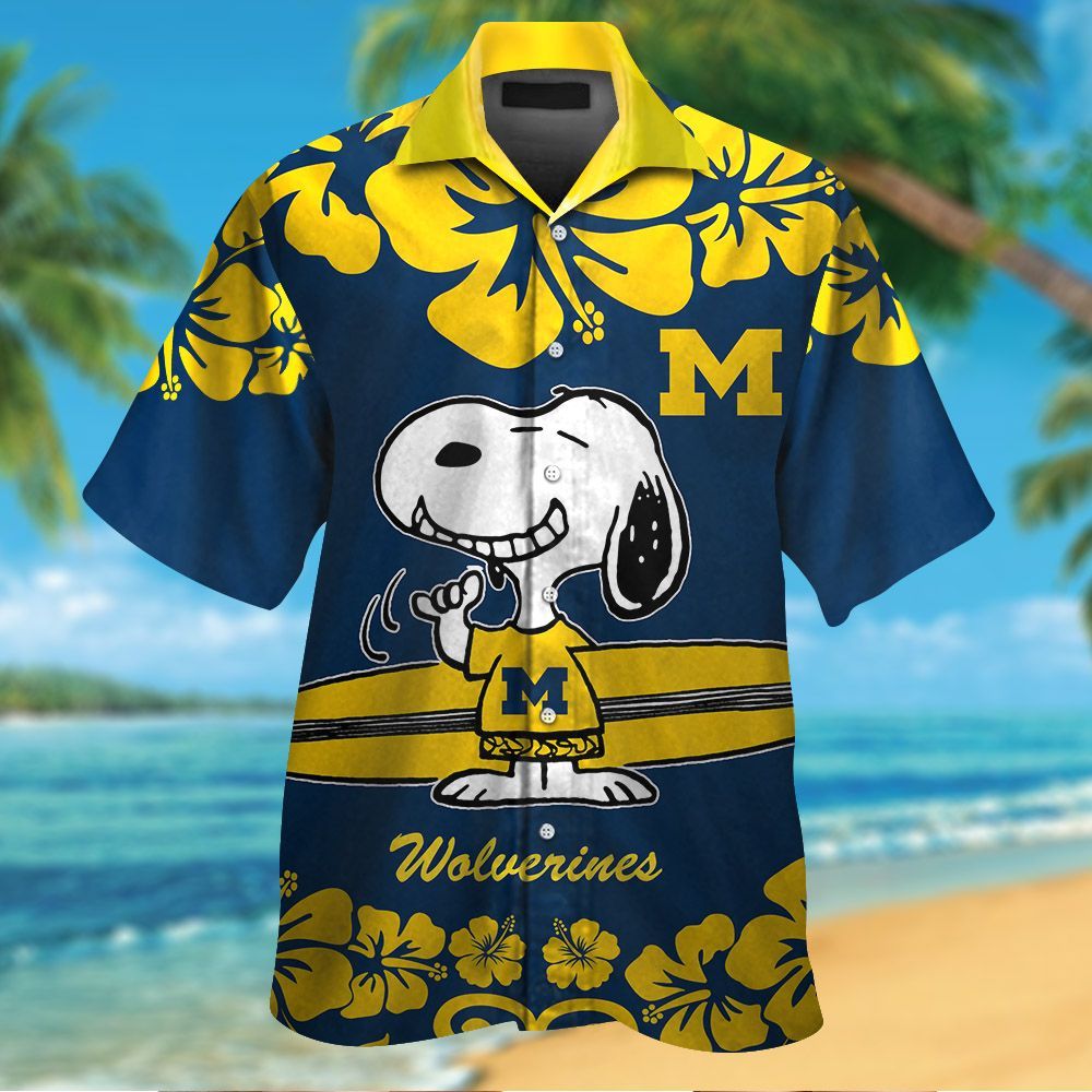 Michigan Wolverines & Snoopy Hawaiian Shirt Hot Trendy Summer 2024