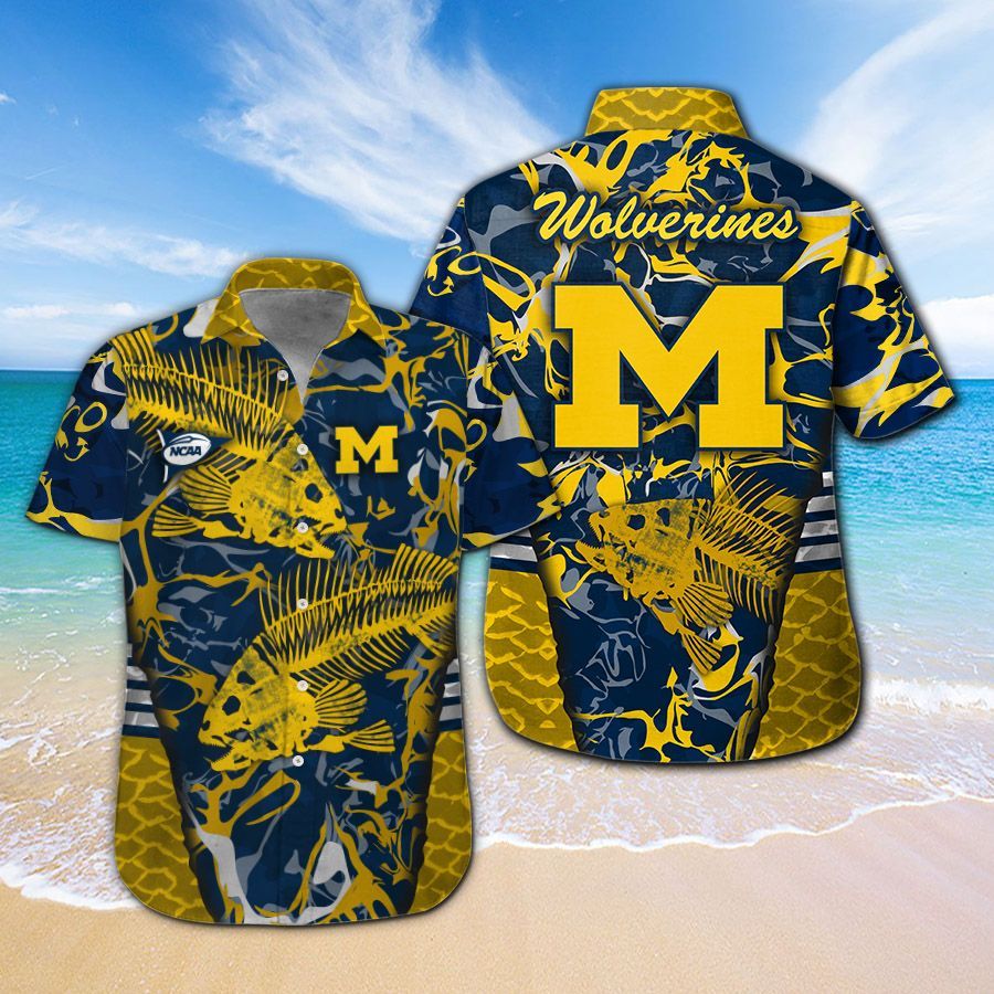 Michigan Wolverines Fishing Hawaiian Shirt Hot Trendy Summer 2024