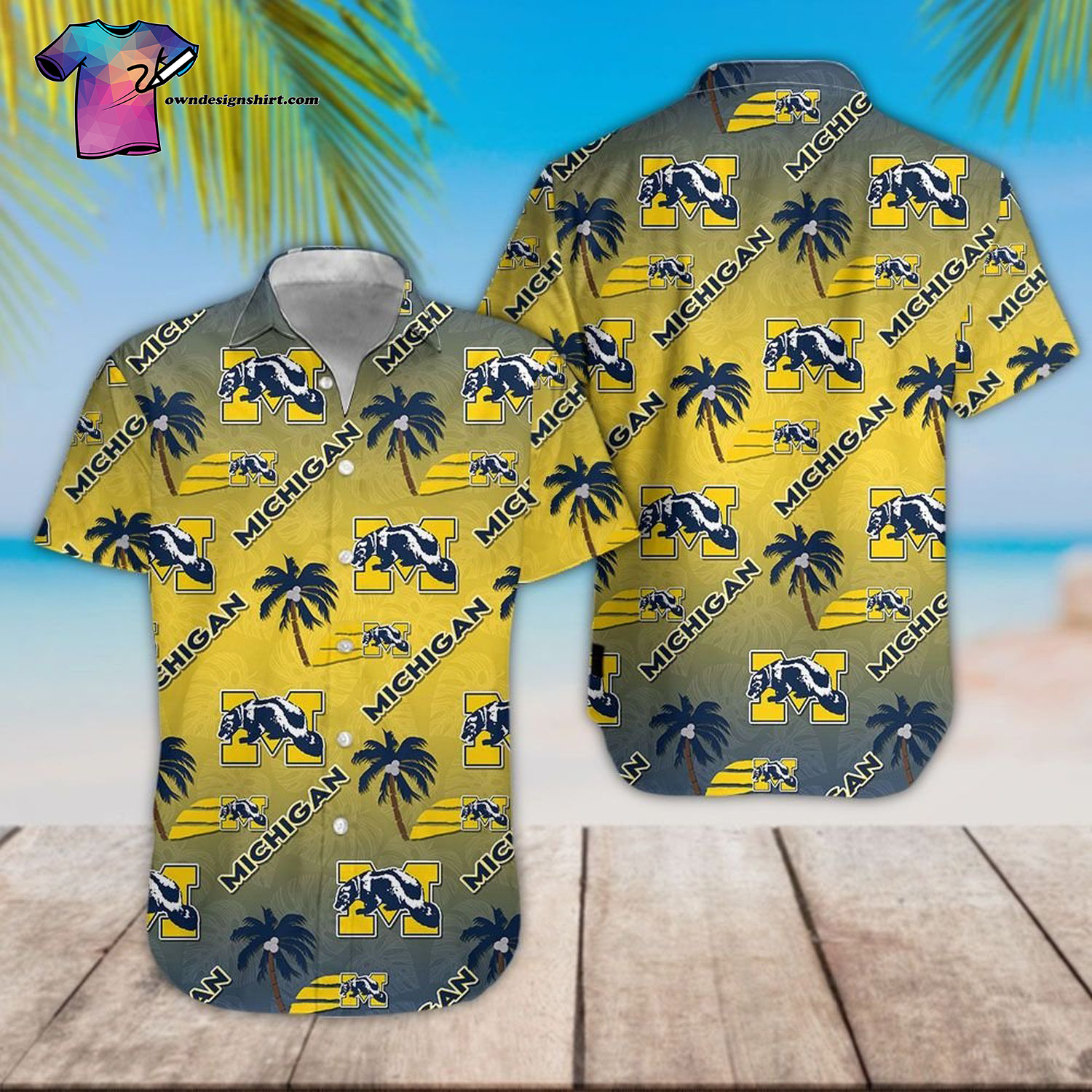 Michigan Wolverines Football Team Hawaiian Shirt