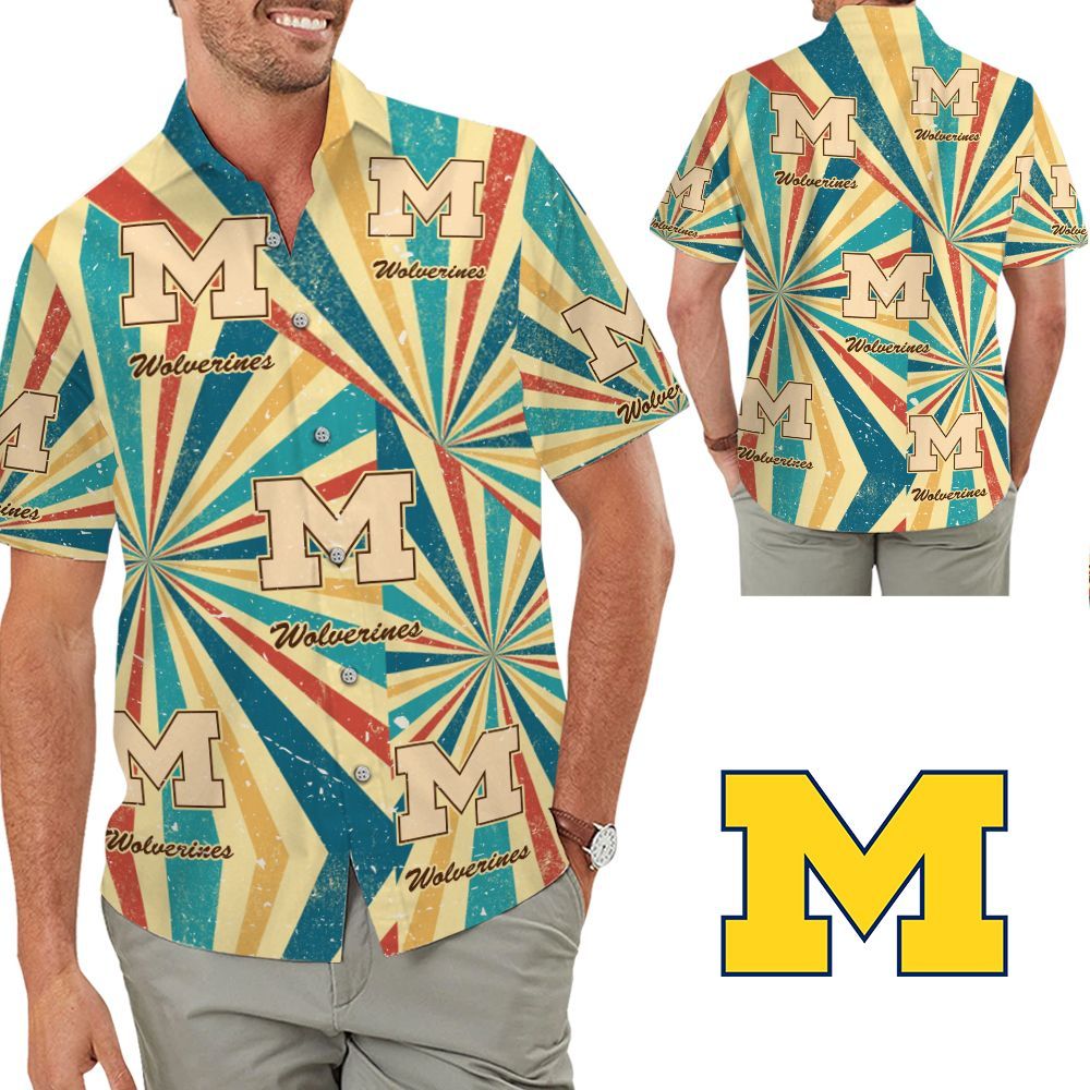 Michigan Wolverines Retro Hawaiian Shirt Hot Trendy Summer 2024