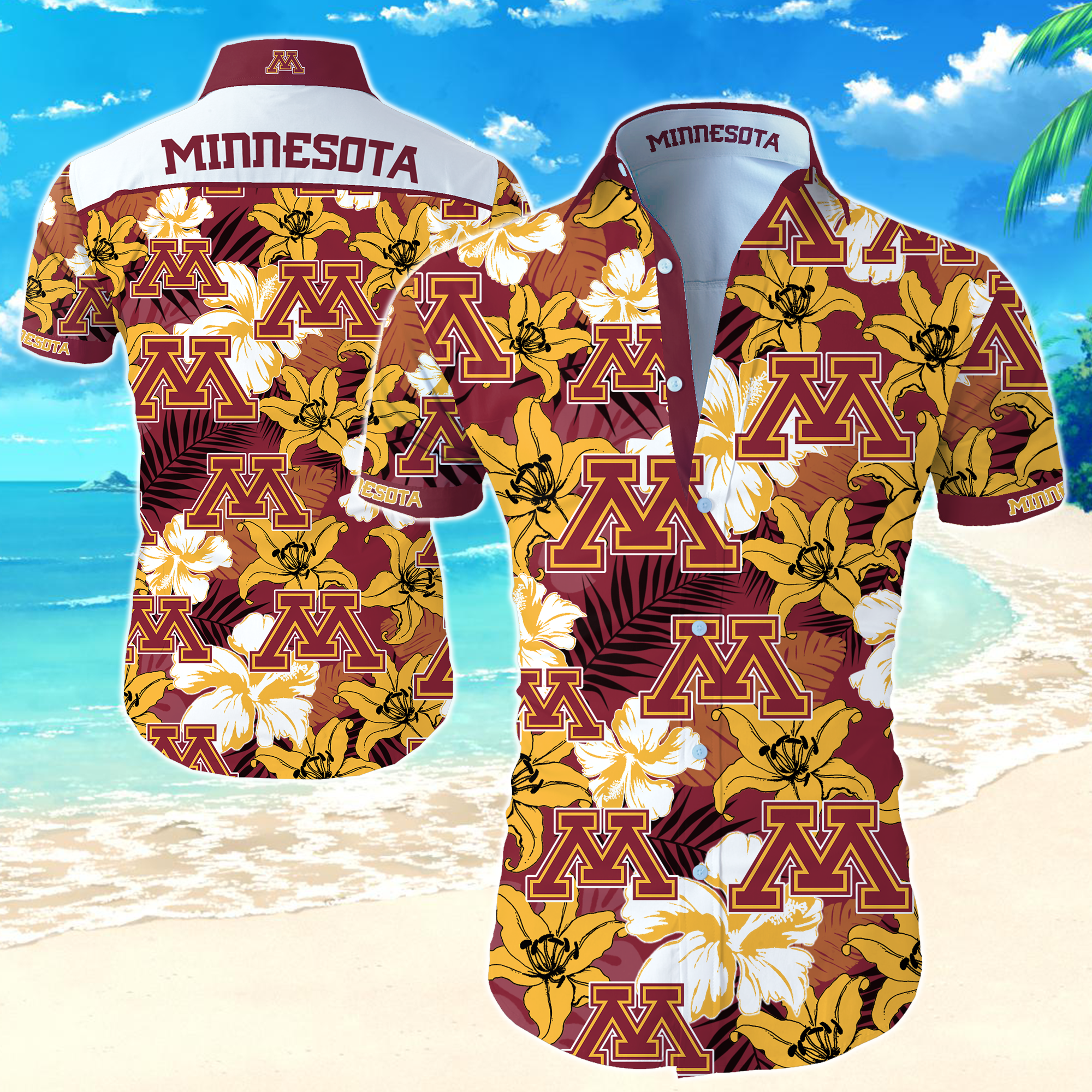 Minnesota Golden Gophers Hawaiian Shirt Summer Button Up