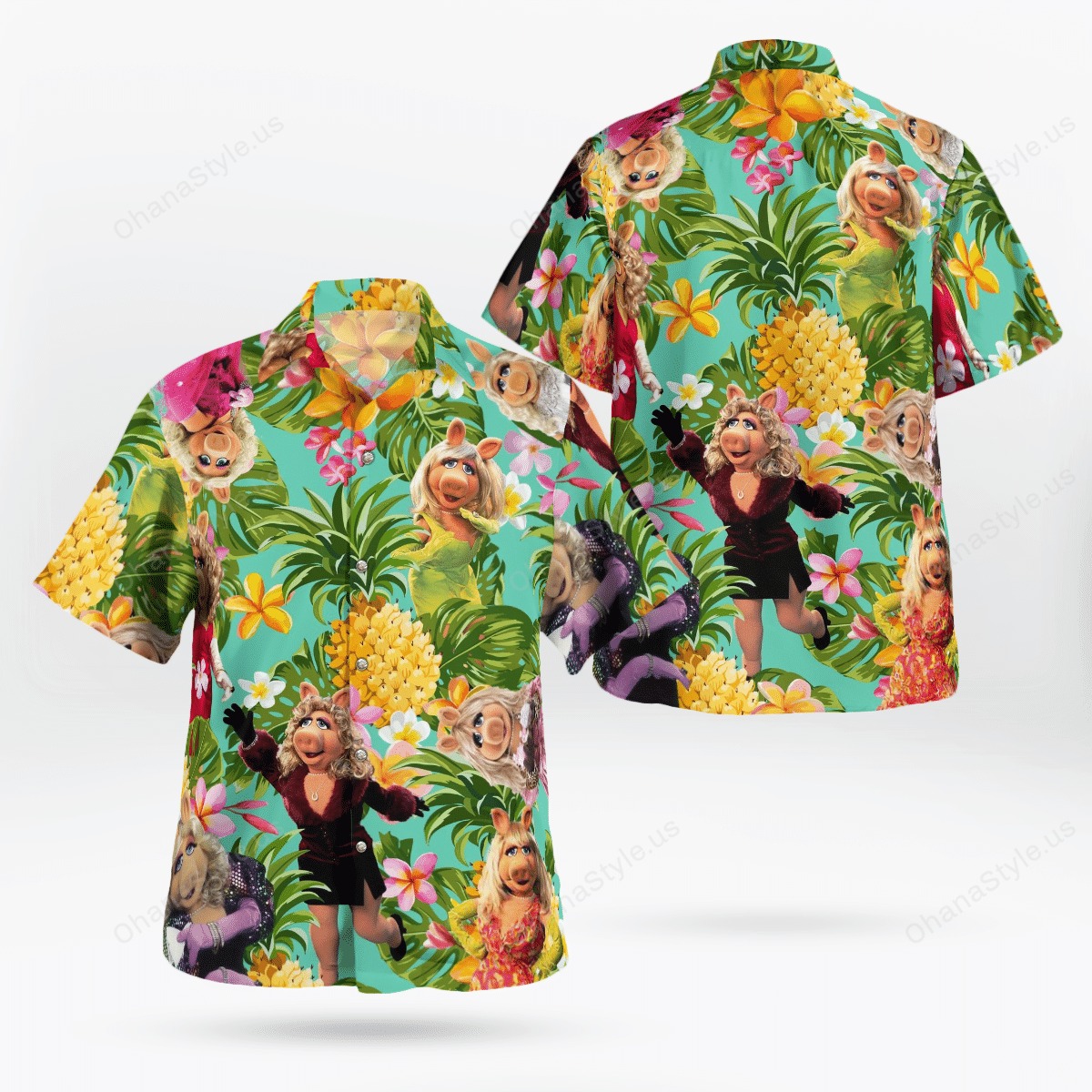 Miss Piggy Pineapple Tropical Hawaiian Shirt