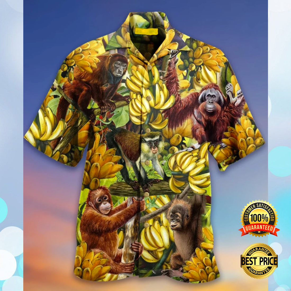 Monkey Banana Hawaiian Shirt